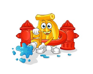 Muz itfaiyecisi vektörü. çizgi film karakteri