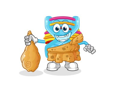 DNA antik karikatürü. çizgi film maskotu vektörü