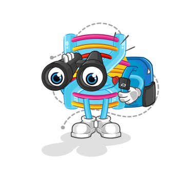 Dürbünlü DNA. çizgi film maskotu vektörü