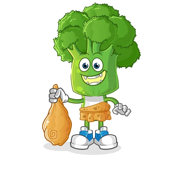 Broccoli Head Cartoon Ancient Cartoon Mascot Vector — Stock Vector