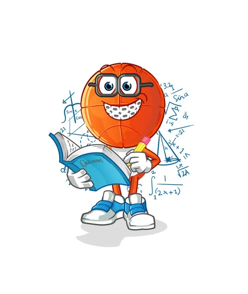 Cabeza Baloncesto Friki Dibujos Animados Vector Mascota Dibujos Animados — Vector de stock