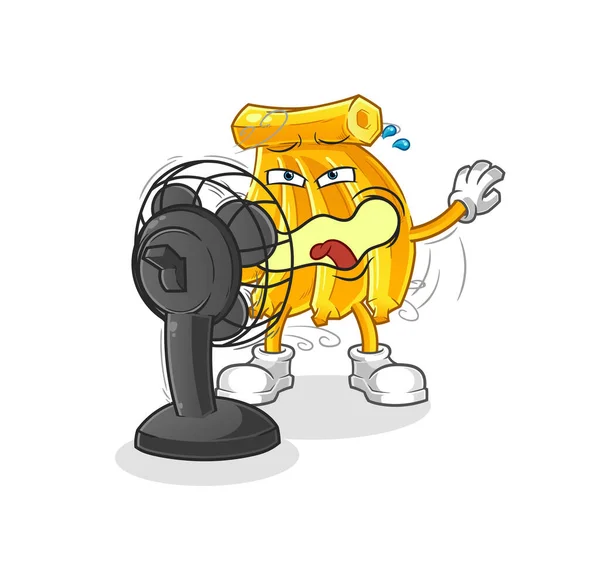 Banana Delante Del Personaje Del Ventilador Vector Mascota Dibujos Animados — Archivo Imágenes Vectoriales