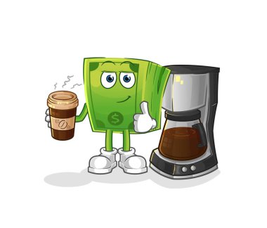 Kahve içerek para kazanıyordum. karakter vektörü