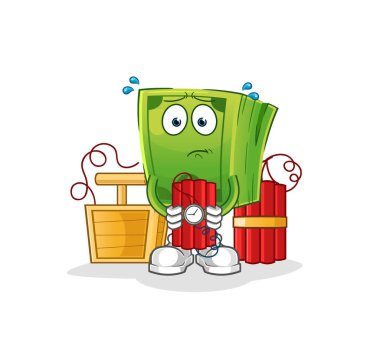 Para dinamit gibi bir karakter barındırıyor. çizgi film maskotu vektörü