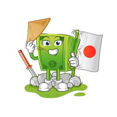 Para Japon vektörü. çizgi film karakteri