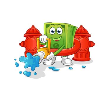 Para itfaiyecisi vektörü. çizgi film karakteri