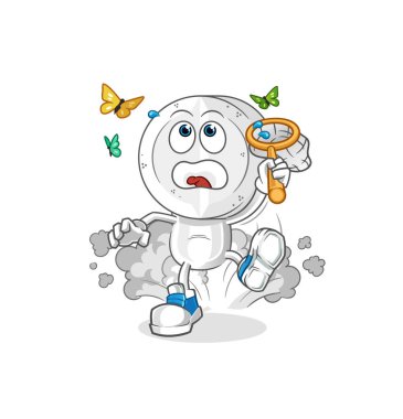 İlaç tableti başlıklı çizgi film kelebek resimlerini yakaladı. karakter vektörü