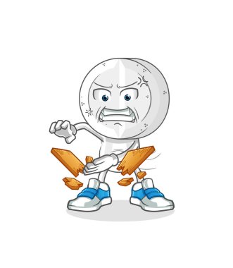 İlaç tableti kafa karate maskotu. çizgi film vektörü