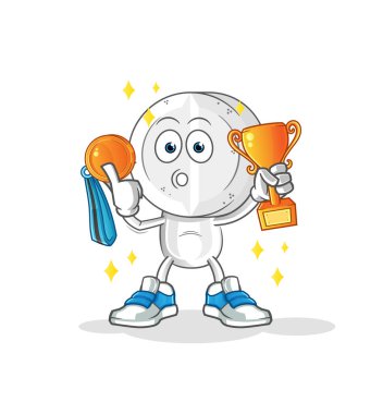 İlaç tableti kafa çizgi film birincisi trophie ile. çizgi film karakteri