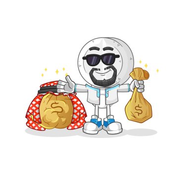 İlaç tableti kafa çizgi filmi zengin Arap maskotu. çizgi film vektörü