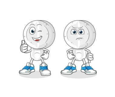 İlaç tableti baş çizgi film karakteri onayladı ve onayladı. çizgi film vektörü