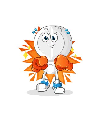 İlaç tableti baş çizgi film boksör karakteri. çizgi film maskotu vektörü