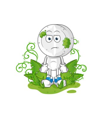 Uzun zamandır maskotluk yapan ilaç tableti kafalı karikatür. çizgi film vektörü