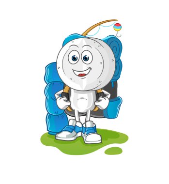 İlaç tableti kafa karikatürü kamp maskotu olur. çizgi film vektörü