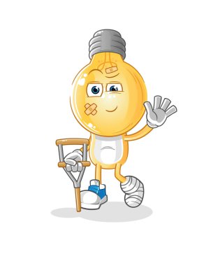 Ampul kafalı, aksak bir çizgi film karakteri. çizgi film vektörü