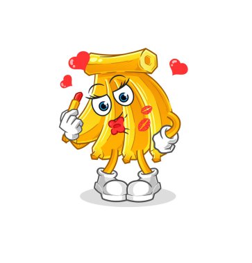 Muz makyaj maskotu. çizgi film vektörü