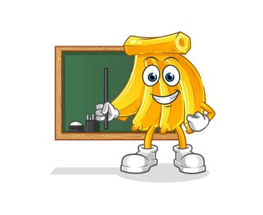 Muz öğretmeni vektörü. çizgi film karakteri