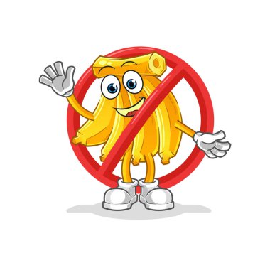 Muz maskotuna hayır de. çizgi film vektörü