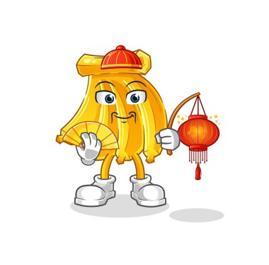 Fenerli muzlu Çin yemeği. karakter vektörü