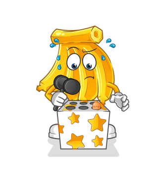 Muz, köstebek maskotunu haklıyor. çizgi film vektörü