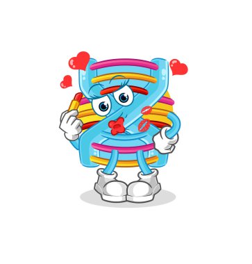 DNA maskotu. çizgi film vektörü