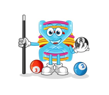 DNA bilardo karakterini canlandırır. çizgi film maskotu vektörü