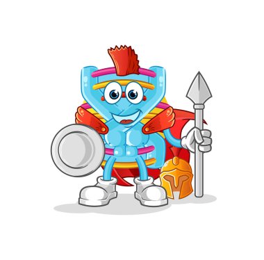 DNA Spartan karakteri. çizgi film maskotu vektörü