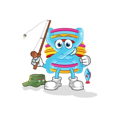 DNA balıkçısı illüstrasyonu. karakter vektörü