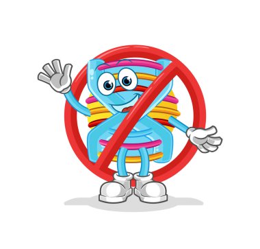 DNA maskotuna hayır de. çizgi film vektörü