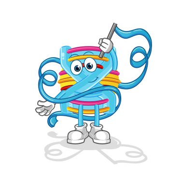 DNA Ritmik Jimnastik Maskotu. çizgi film vektörü