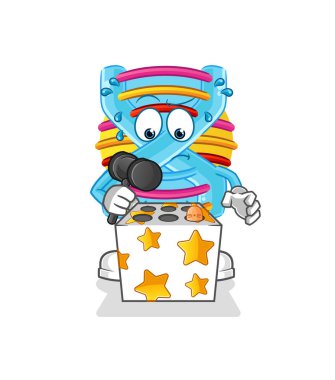 DNA oyunu bir köstebek maskotunu öldürdü. çizgi film vektörü