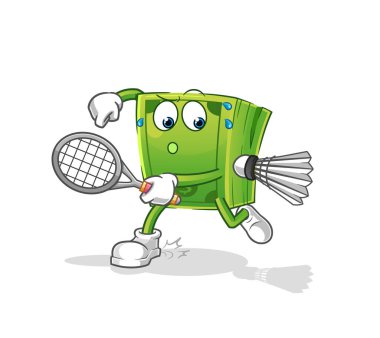 Badminton illüstrasyon oynayan para. karakter vektörü