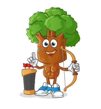 Ağaç başlı çizgi film Amerikan kabilesi. çizgi film vektörü