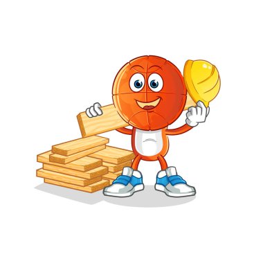 Basketbol baş çizgi film yapımcısı vektörü. çizgi film karakteri