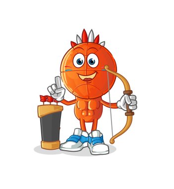 Basketbol baş çizgi film Amerikan kabilesi. çizgi film vektörü