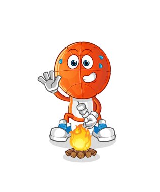 Basketbol kafa çizgi filmi şekerleme kızartıyor. çizgi film vektörü