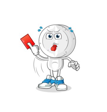 kırmızı kart resimli ilaç tableti baş hakemi. karakter vektörü