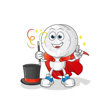 İlaç tableti baş çizgi film sihirbazı illüstrasyonu. karakter vektörü