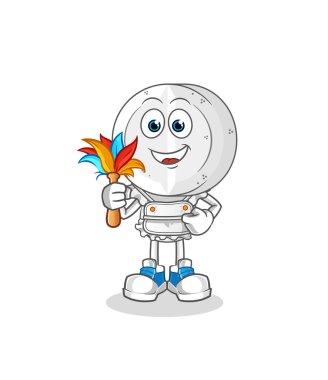 İlaç tableti baş çizgi film hizmetçisi maskotu. çizgi film vektörü