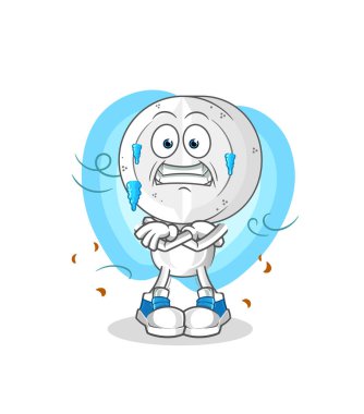 İlaç tableti kafa çizgi filmi soğuk çizimi. karakter vektörü