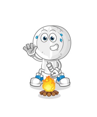 İlaç tableti, çizgi film karakteri, marşmelov kızartıyor. çizgi film vektörü