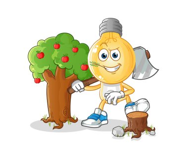 Ampul kafalı Carpenter çizimi. karakter vektörü