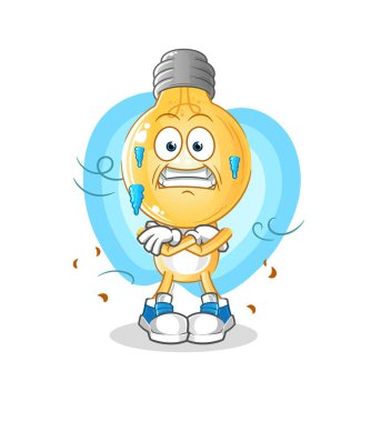 Ampul başlıklı karikatür soğuk çizimi. karakter vektörü