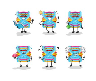 DNA düşünen grup karakteri. çizgi film maskotu vektörü