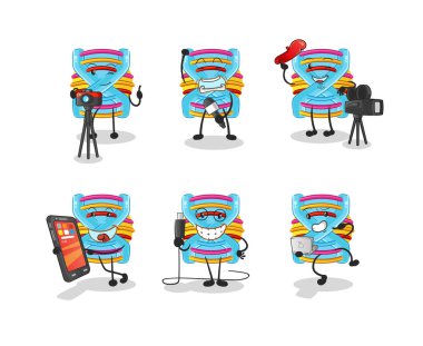 DNA teknolojisi grubu karakteri. çizgi film maskotu vektörü