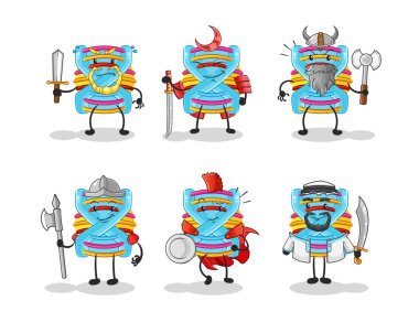 DNA savaşçısı grup karakteri. çizgi film maskotu vektörü