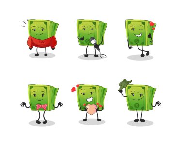 Para Koreli kültür grubu karakteri. maskot vektörü