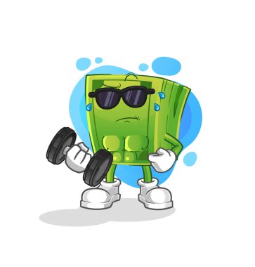 Dambıl taşıyıcısı için para. çizgi film karakteri