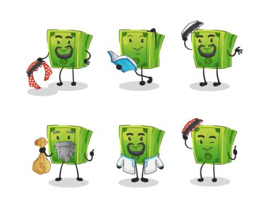 Para Arap karakteri. çizgi film maskotu vektörü