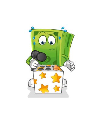 Köstebek maskotunu öldürmek para oyunudur. çizgi film vektörü